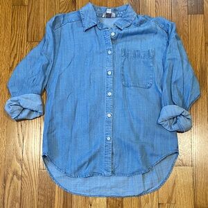 Loft Classic Oversized Chambray Button-Down Shirt